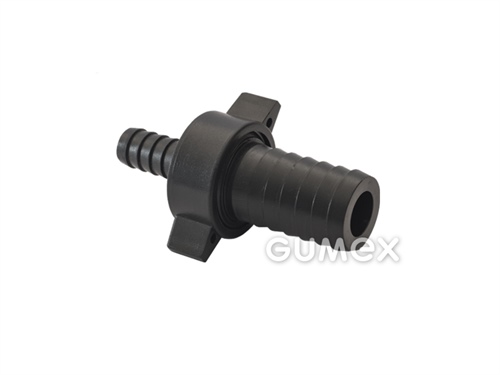 Reduzierte Kunststoffkupplung, 19-25mm, Innengewinde G 1", mit Dichtung, ABS Mutter, HDPE, schwarz, 
